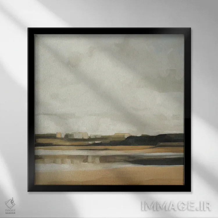 تابلو پیادهروی در جزر و مد ۲ (سواحل آلمان) اثر اما اسکاروی - نمای قابدار مشکی