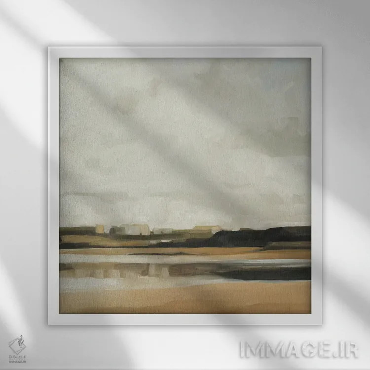 تابلو پیادهروی در جزر و مد ۲ (سواحل آلمان) اثر اما اسکاروی - نمای قابدار سفید