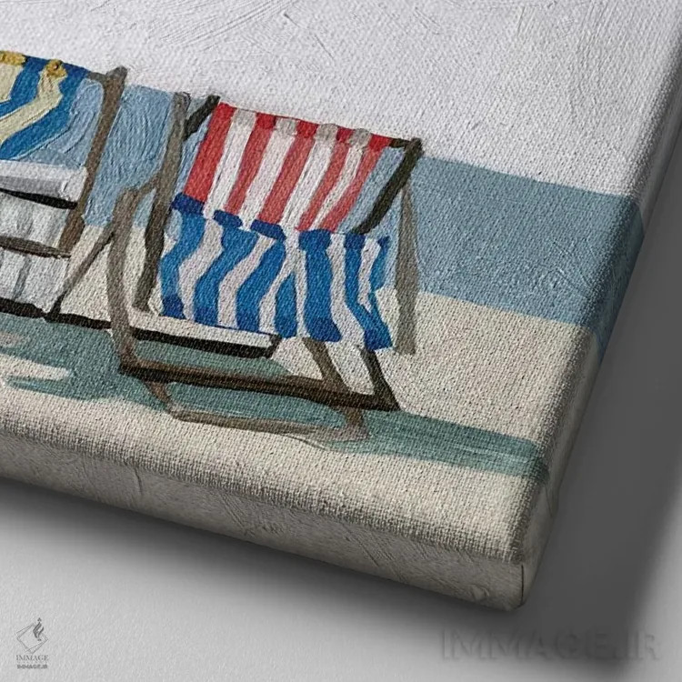 تابلو سفر به ساحل ۱ اثر اما اسکاروی - نمای نزدیک بافت بوم