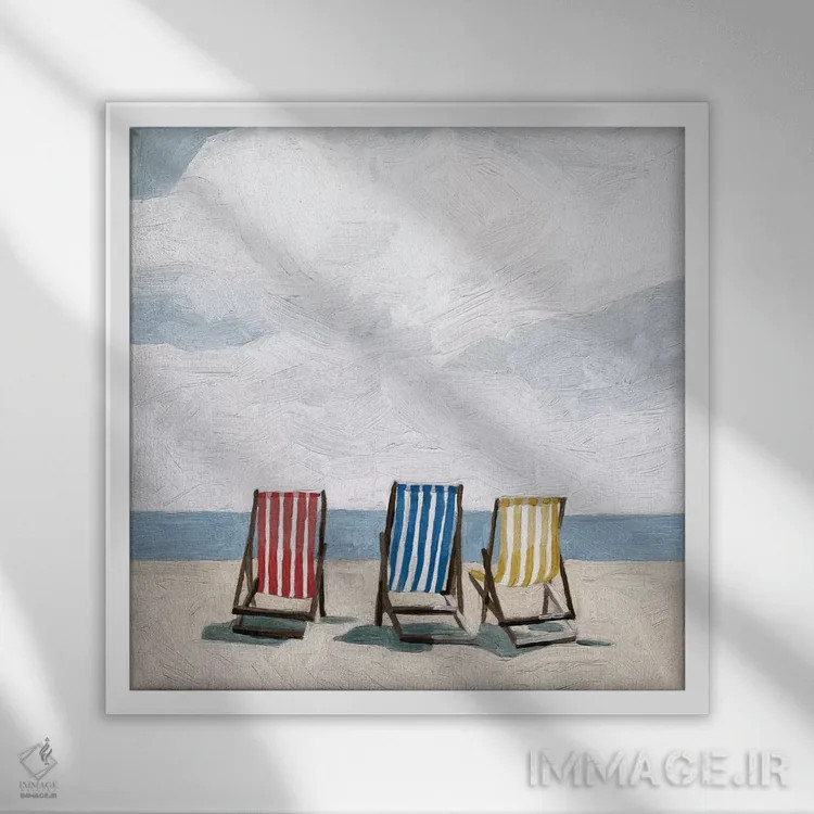 تابلو سفر به ساحل ۲ اثر اما اسکاروی - نمای قابدار سفید
