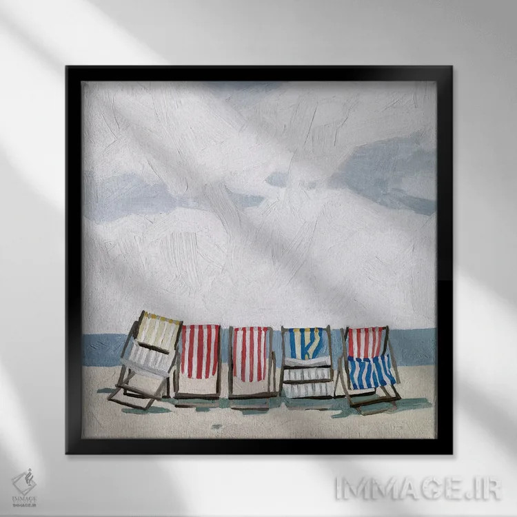 تابلو سفر به ساحل ۱ اثر اما اسکاروی - نمای قابدار مشکی