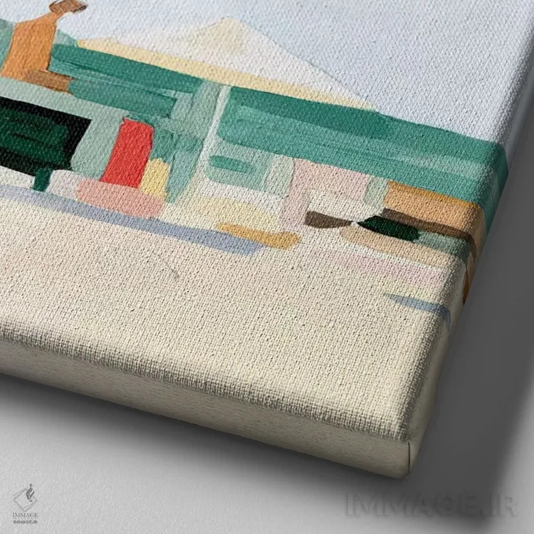 تابلو تعطیلات خانوادگی ۱ اثر اما اسکاروی - نمای نزدیک بافت بوم