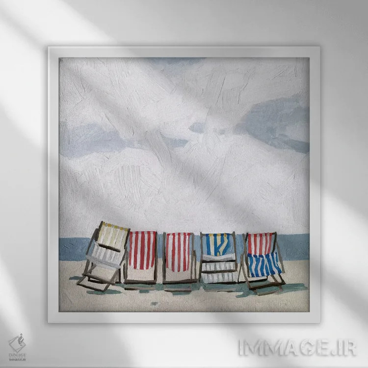 تابلو سفر به ساحل ۱ اثر اما اسکاروی - نمای قابدار سفید