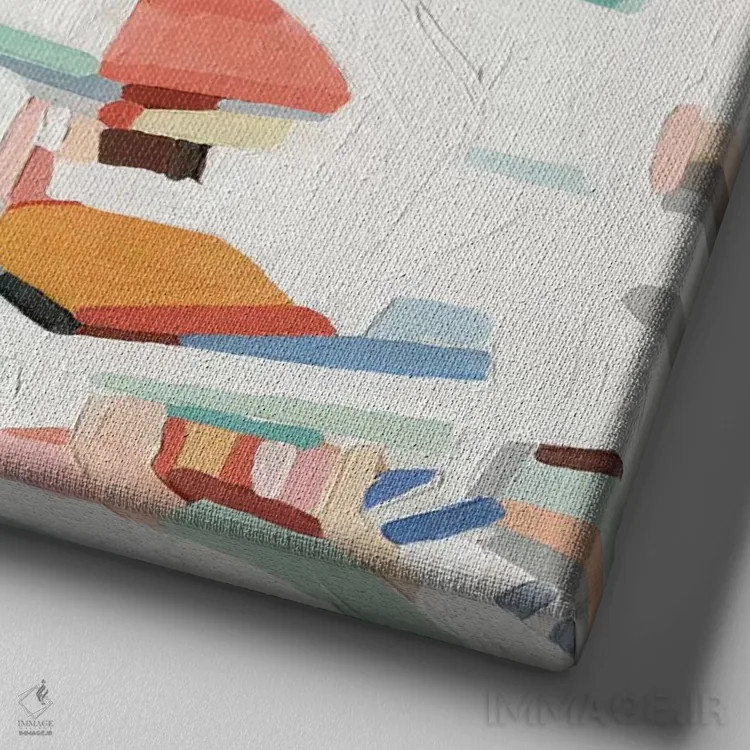 تابلو کاغذ رنگی تابستانی ۳ اثر اما اسکاروی - نمای نزدیک بافت بوم