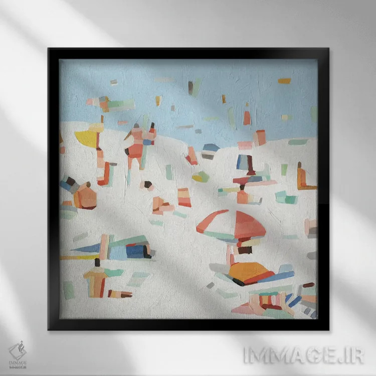 تابلو کاغذ رنگی تابستانی ۳ اثر اما اسکاروی - نمای قابدار مشکی