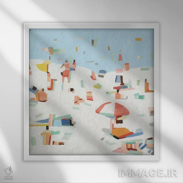 تابلو کاغذ رنگی تابستانی ۳ اثر اما اسکاروی - نمای قابدار سفید