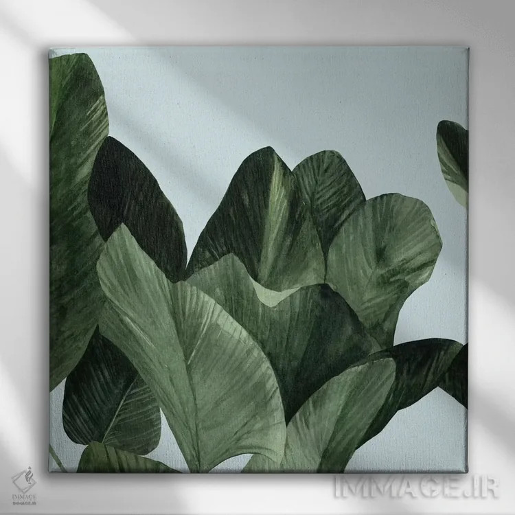 تابلو نخل سلادونی ۱ (نوعی سبز) اثر اما اسکاروی - نمای روبهرو روی دیوار
