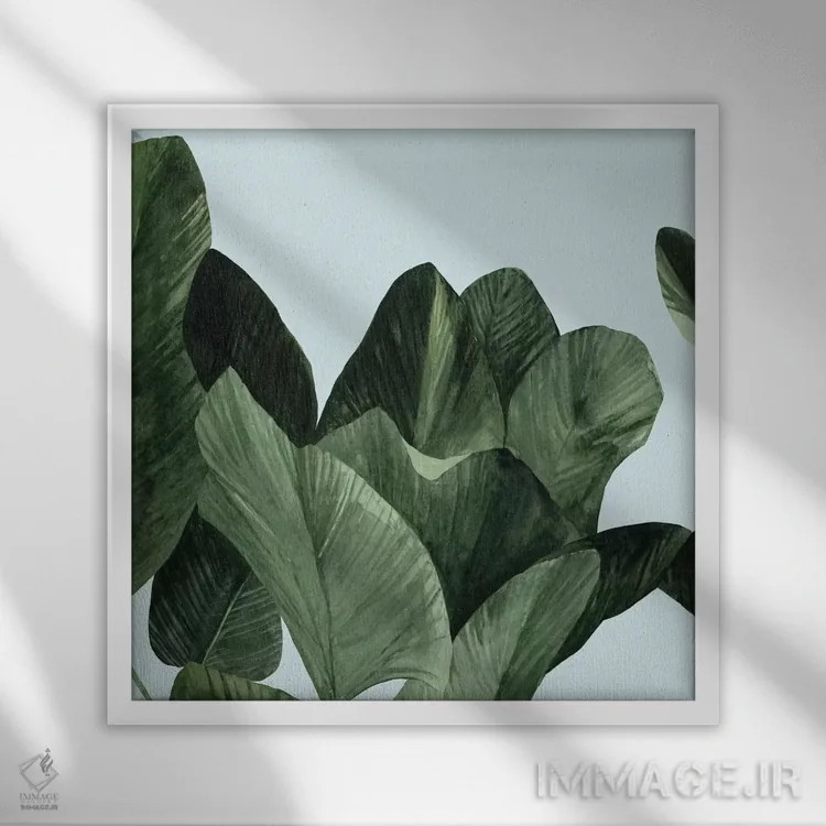 تابلو نخل سلادونی ۱ (نوعی سبز) اثر اما اسکاروی - نمای قابدار سفید