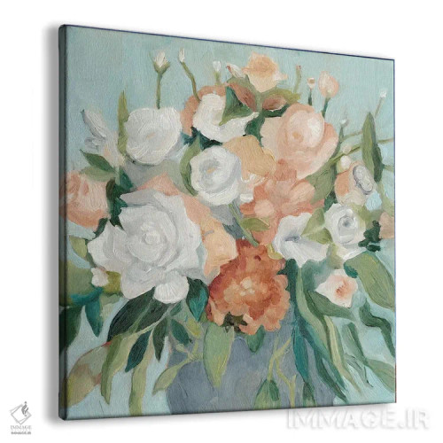 تابلو دستهگل پاستلی نرم ۱ اثر اما اسکاروی - نمای پرسپکتیو محصول