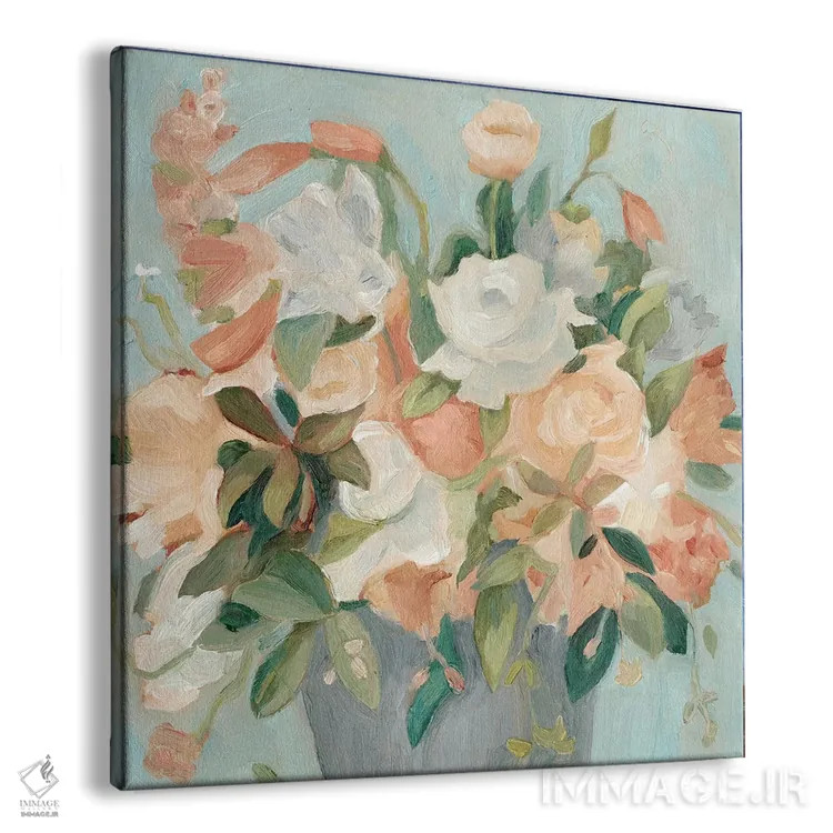 تابلو دستهگل پاستلی نرم ۲ اثر اما اسکاروی - نمای پرسپکتیو محصول