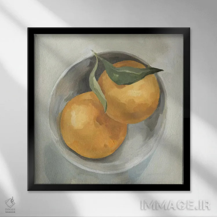 تابلو کاسه میوه ۲ اثر اما اسکاروی - نمای قابدار مشکی