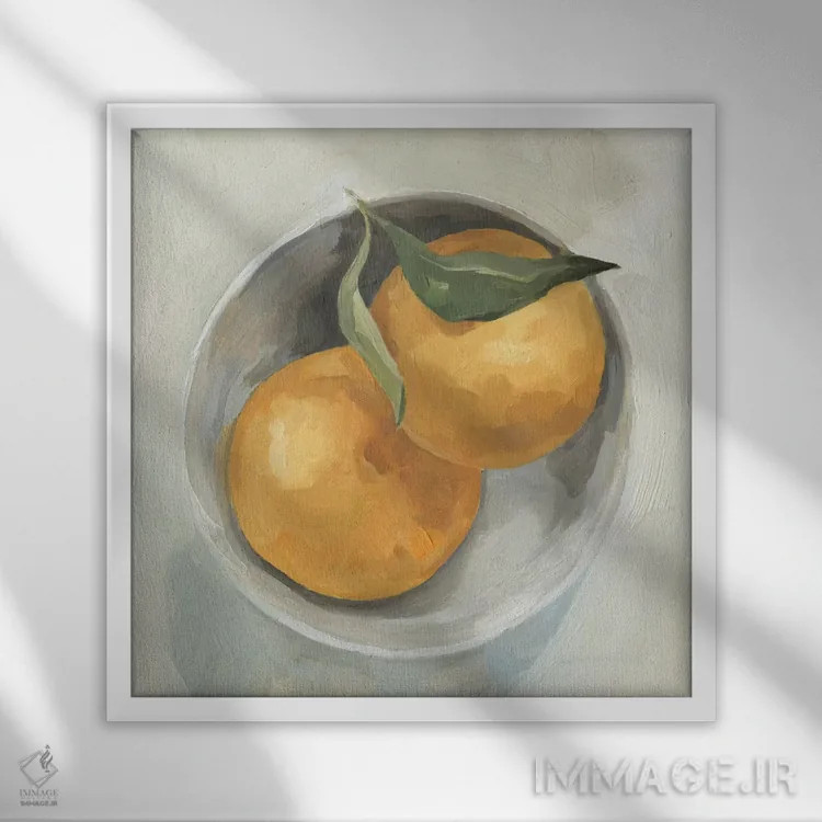 تابلو کاسه میوه ۲ اثر اما اسکاروی - نمای قابدار سفید