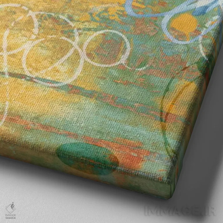 تابلو آرمانشهر نوین ۲ اثر امیلی دان - نمای نزدیک بافت بوم