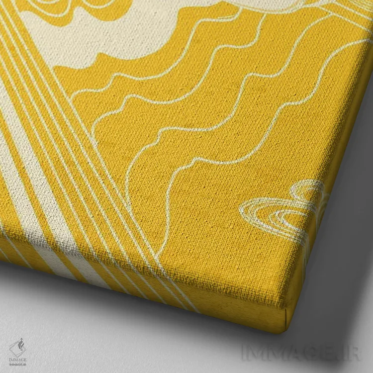 تابلو شراره خورشیدی اثر الا مازور - نمای نزدیک بافت بوم