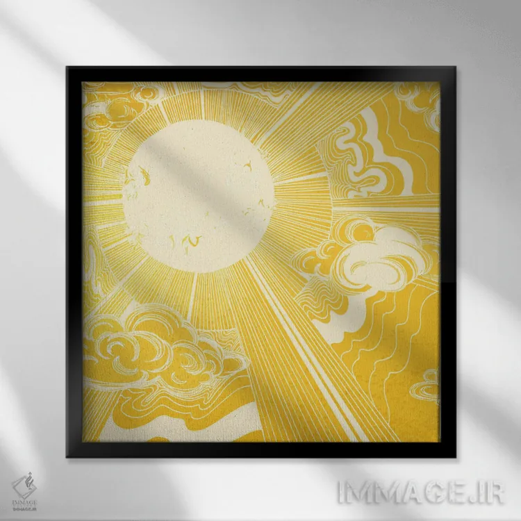 تابلو شراره خورشیدی اثر الا مازور - نمای قابدار مشکی