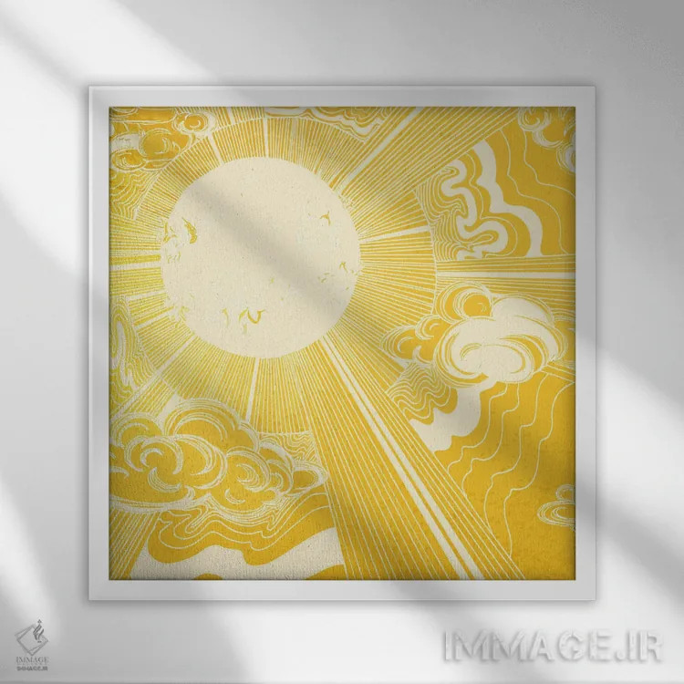 تابلو شراره خورشیدی اثر الا مازور - نمای قابدار سفید