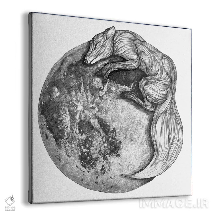 تابلو روباه ماه اثر الا مازور - نمای پرسپکتیو محصول