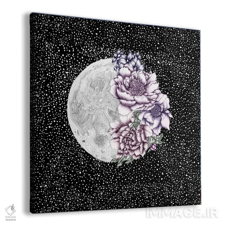 تابلو شکفتن ماه (نگارش رنگی) اثر الا مازور - نمای پرسپکتیو محصول