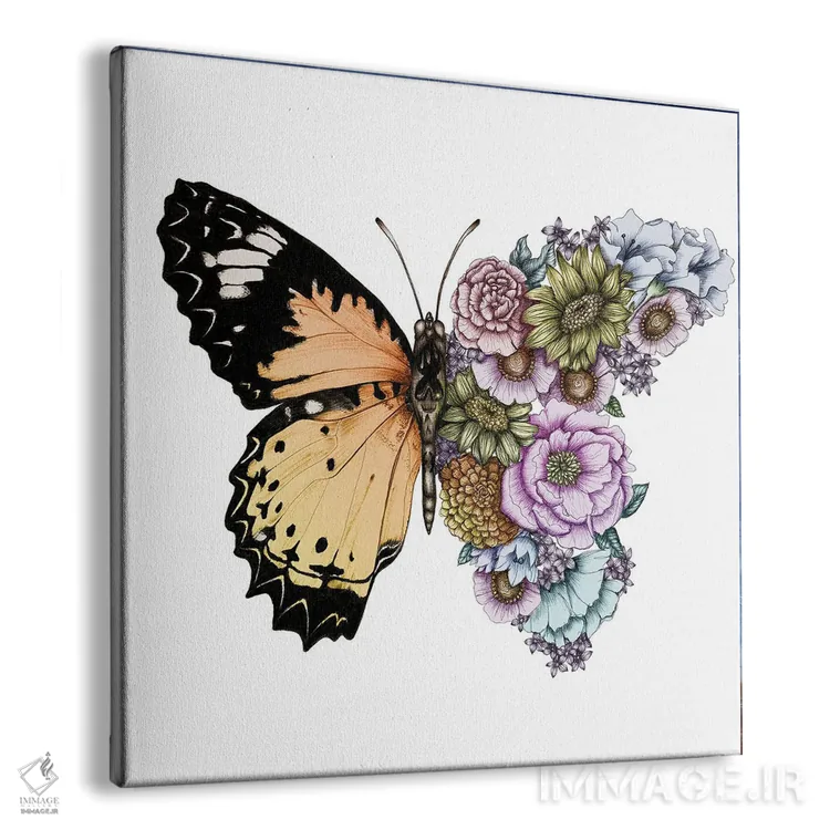 تابلو پروانه در شکفتن (نگارش رنگی) اثر الا مازور - نمای پرسپکتیو محصول
