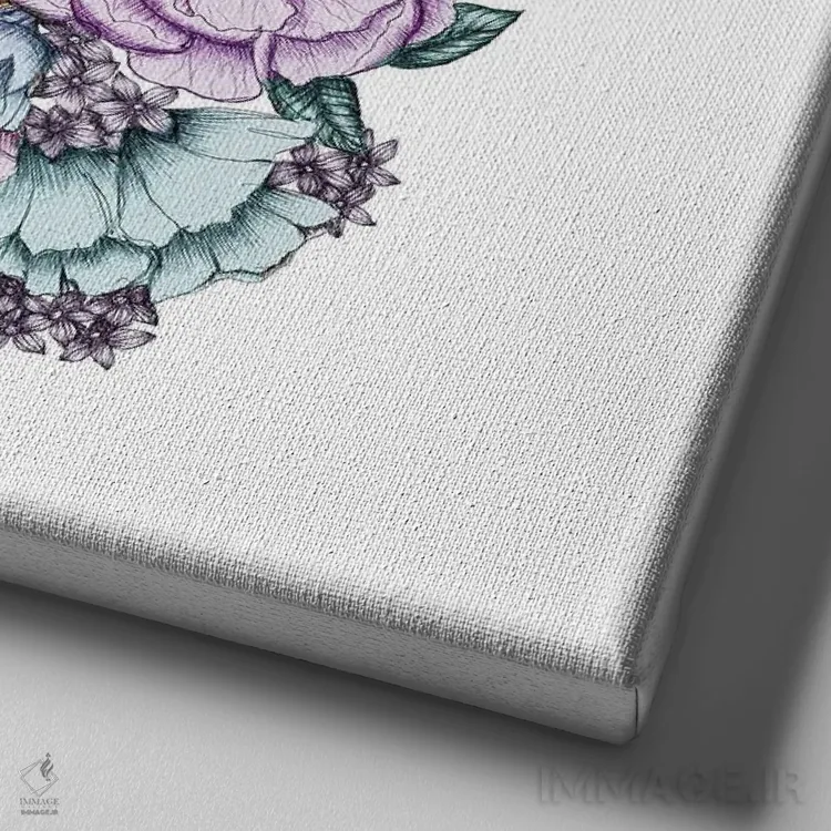 تابلو پروانه در شکفتن (نگارش رنگی) اثر الا مازور - نمای نزدیک بافت بوم