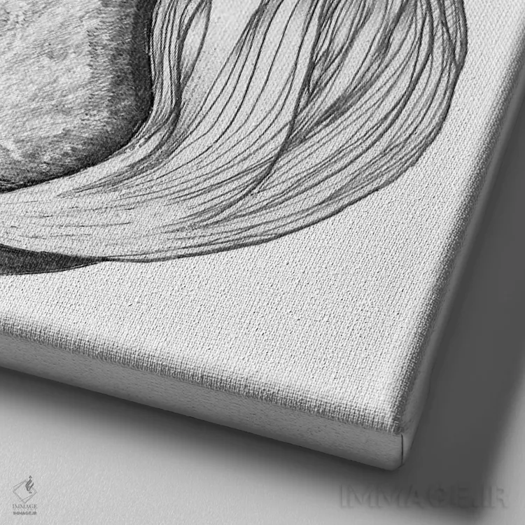 تابلو روباه ماه اثر الا مازور - نمای نزدیک بافت بوم