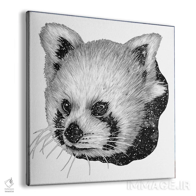 تابلو پاندای قرمز کیهانی اثر الا مازور - نمای پرسپکتیو محصول