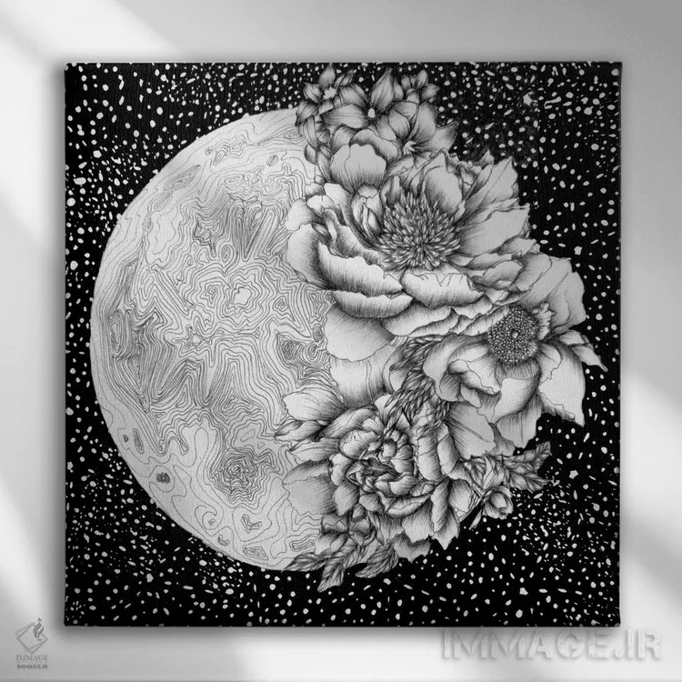 تابلو شکفتن ماه اثر الا مازور - نمای روبهرو روی دیوار