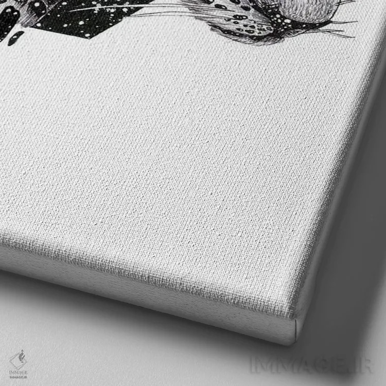 تابلو پلنگ کیهانی اثر الا مازور - نمای نزدیک بافت بوم