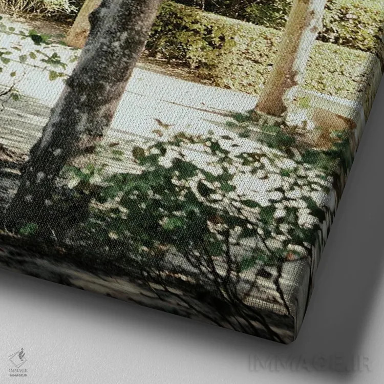 تابلو قدمزنی پاریسی ۱ اثر امیلی ناواس - نمای نزدیک بافت بوم