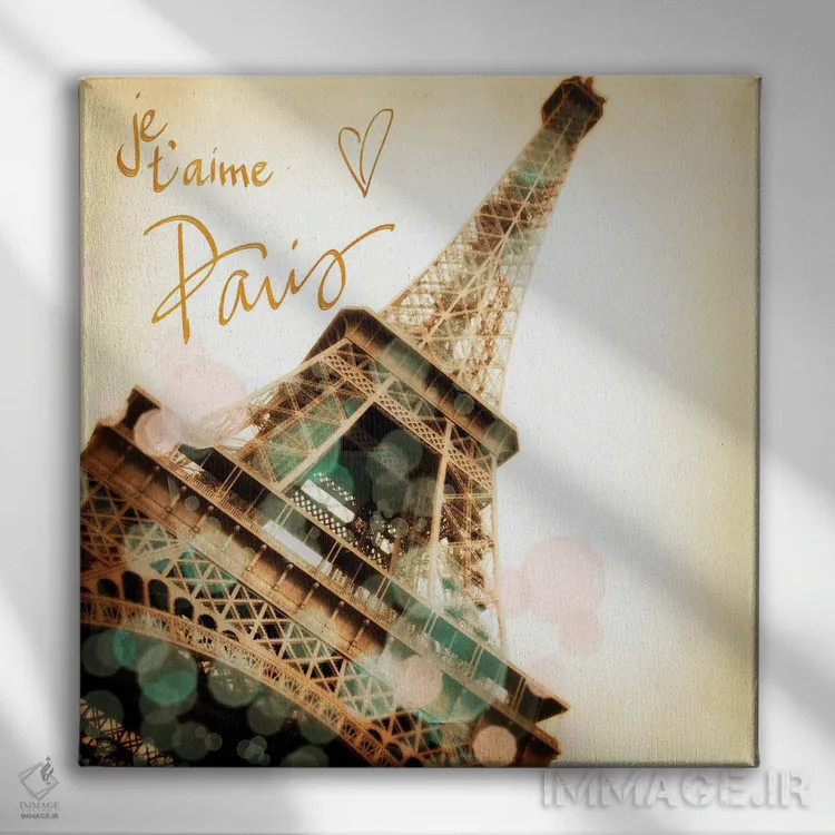 تابلو t'aime Paris II,دوستت دارم پاریس ۲ (فرانسه) اثر امیلی ناواس - نمای روبهرو روی دیوار