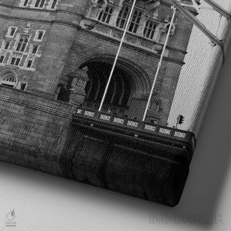 تابلو منظره لندن ۱ اثر امیلی ناواس - نمای نزدیک بافت بوم