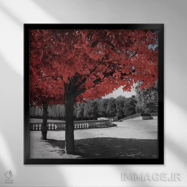 تابلو گذر در باغ اثر امیلی ناواس - نمای قابدار مشکی