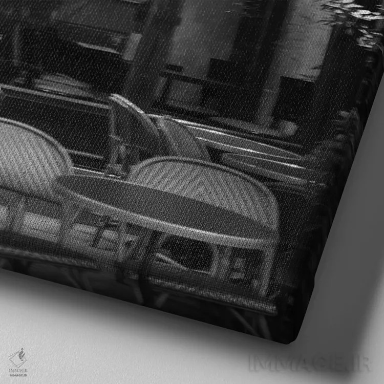 تابلو منظره پاریس ۲ اثر امیلی ناواس - نمای نزدیک بافت بوم