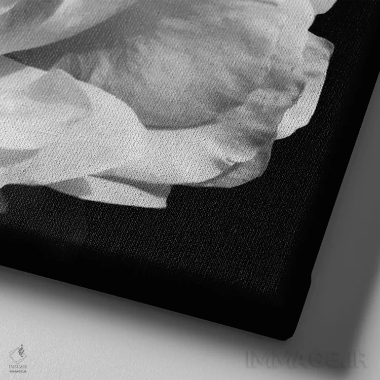 تابلو شکوفههای عاشقانهٔ باشکوه II اثر امیلی ناواس - نمای نزدیک بافت بوم