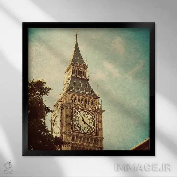 تابلو جاذبههای لندن I (انگلستان) اثر امیلی ناواس - نمای قابدار مشکی
