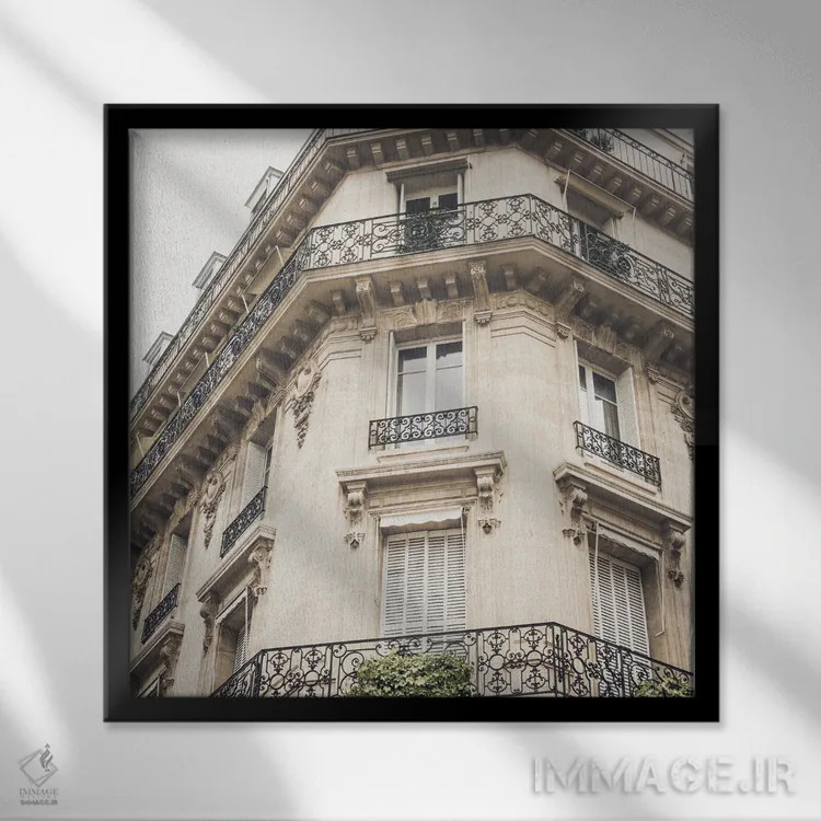 تابلو بالکن فرانسوی I اثر امیلی ناواس - نمای قابدار مشکی