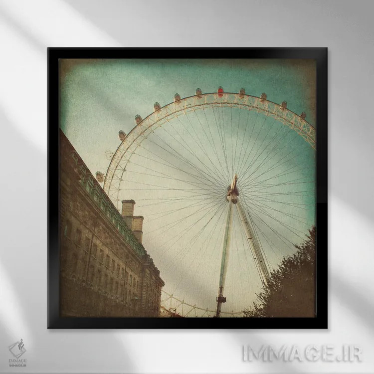 تابلو جاذبههای لندن II (انگلستان) اثر امیلی ناواس - نمای قابدار مشکی