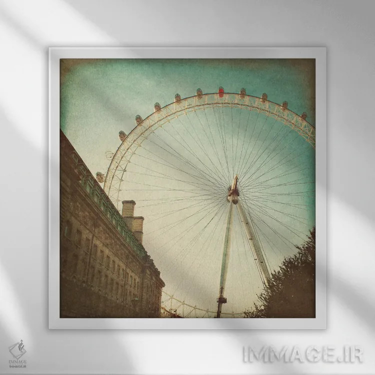 تابلو جاذبههای لندن II (انگلستان) اثر امیلی ناواس - نمای قابدار سفید