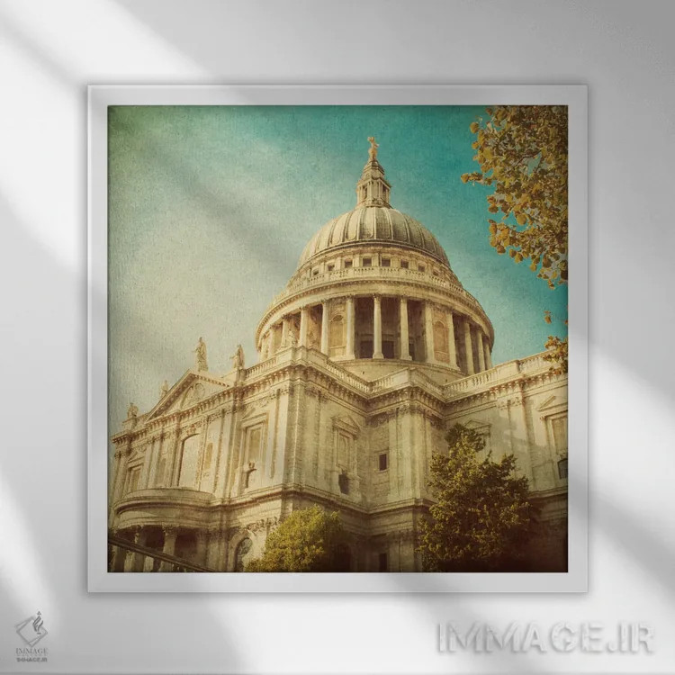 تابلو جاذبههای لندن III (انگلستان) اثر امیلی ناواس - نمای قابدار سفید