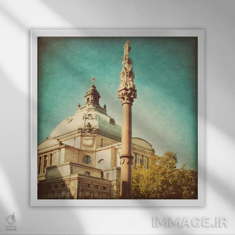 تابلو جاذبههای لندن IV (انگلستان) اثر امیلی ناواس - نمای قابدار سفید