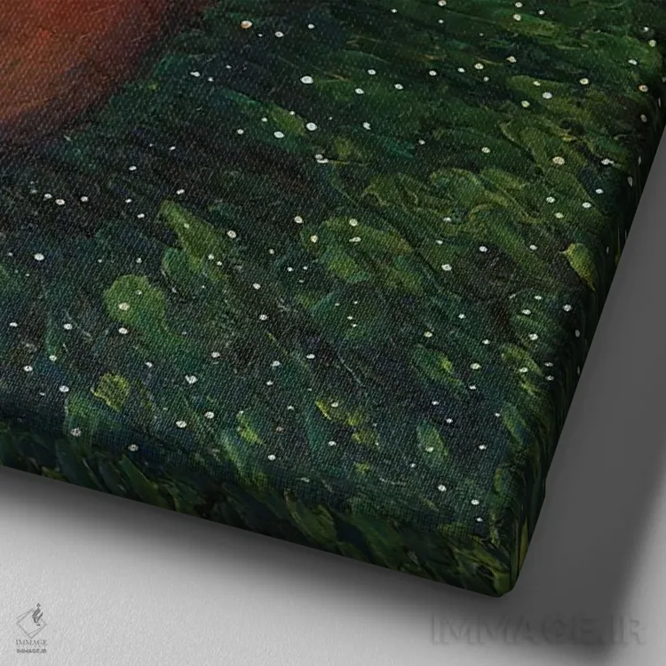 تابلو روباهِ خوابیده اثر اوگنیا اسمیرنوا - نمای نزدیک بافت بوم