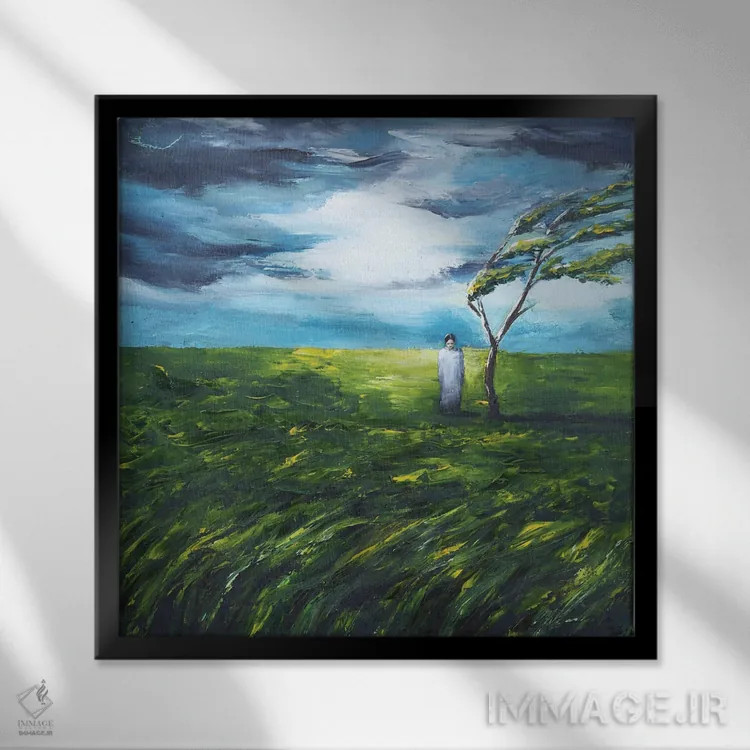 تابلو تنهایی اثر اوگنیا اسمیرنوا - نمای قابدار مشکی