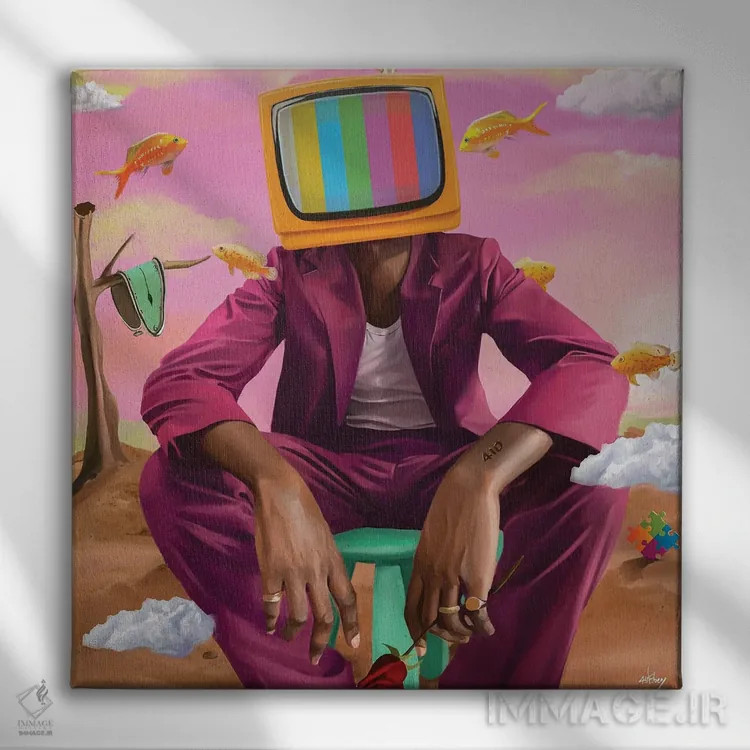 تابلو بدون سیگنال اثر ابن نواکپانی - نمای روبهرو روی دیوار