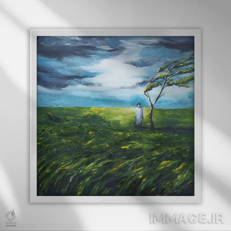 تابلو تنهایی اثر اوگنیا اسمیرنوا - نمای قابدار سفید