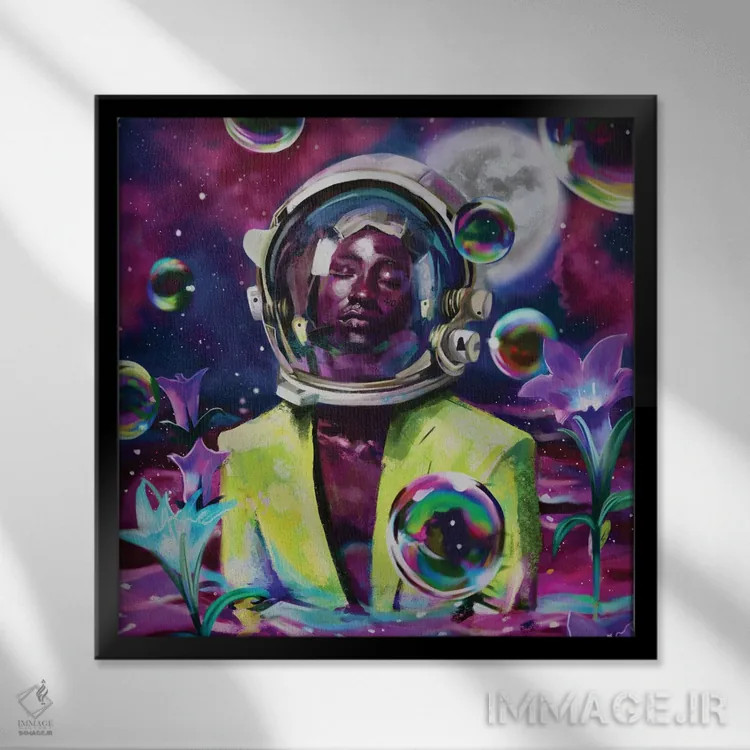 تابلو الههٔ الهام اثر ابن نواکپانی - نمای قابدار مشکی