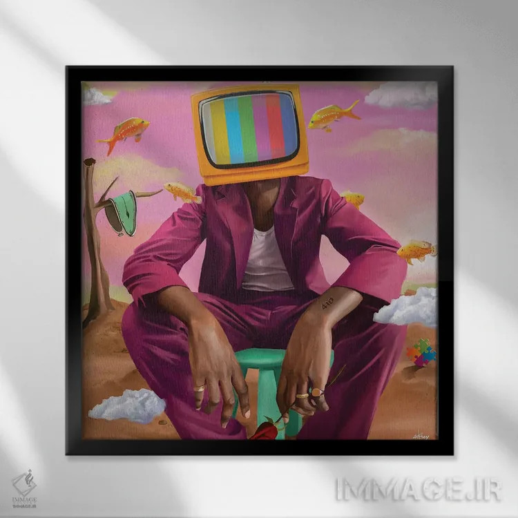 تابلو بدون سیگنال اثر ابن نواکپانی - نمای قابدار مشکی