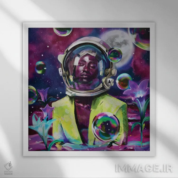 تابلو الههٔ الهام اثر ابن نواکپانی - نمای قابدار سفید