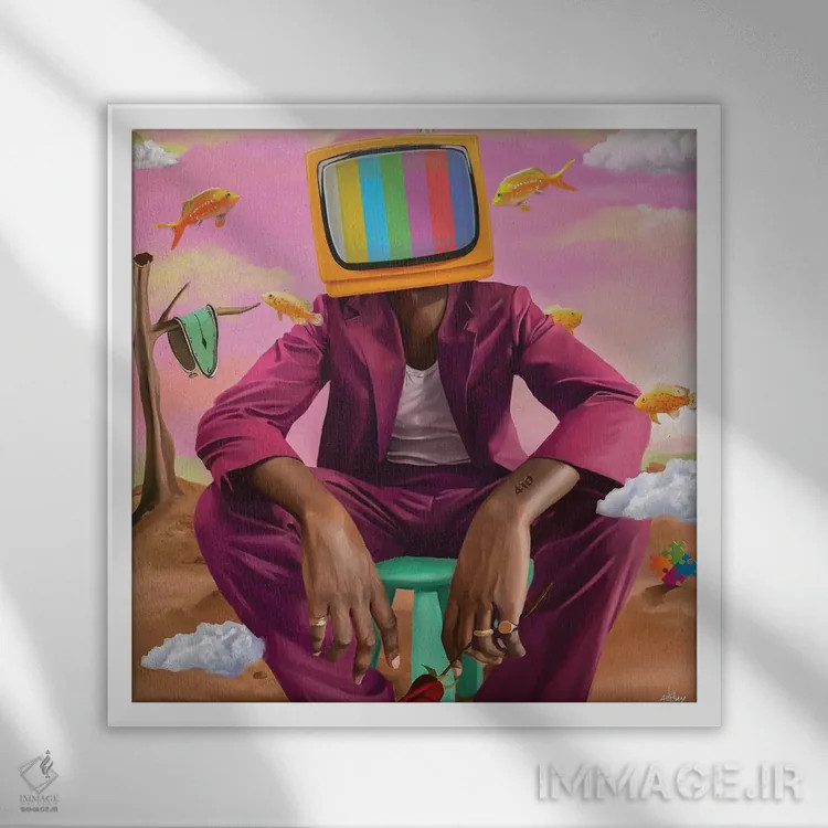 تابلو بدون سیگنال اثر ابن نواکپانی - نمای قابدار سفید