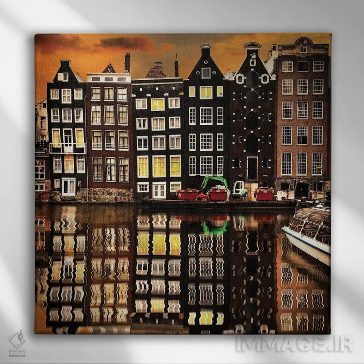 تابلو آمستردام II اثر انزو رومانو - نمای روبهرو روی دیوار