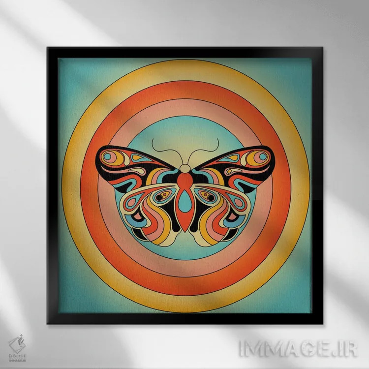 تابلو پروانه اثر پاردوکس بینظیر (نام هنری یا استودیوی خلاقانه) - نمای قابدار مشکی